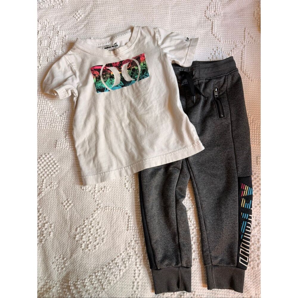 Hurley‎ Boys Size 4 Rainbow Logo Tee & Jogger Set